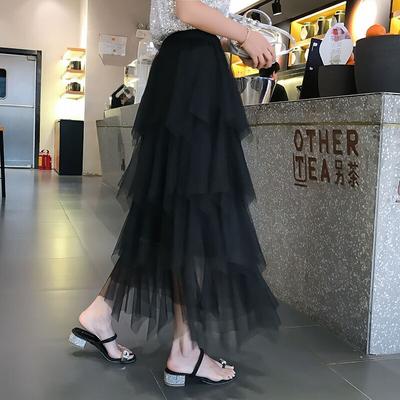 Elastische Taille Tüll Röcke Frauen Mode Elastische Hohe Taille Mesh Tutu Rock Torf Midi Sexy Mädchen Kleid