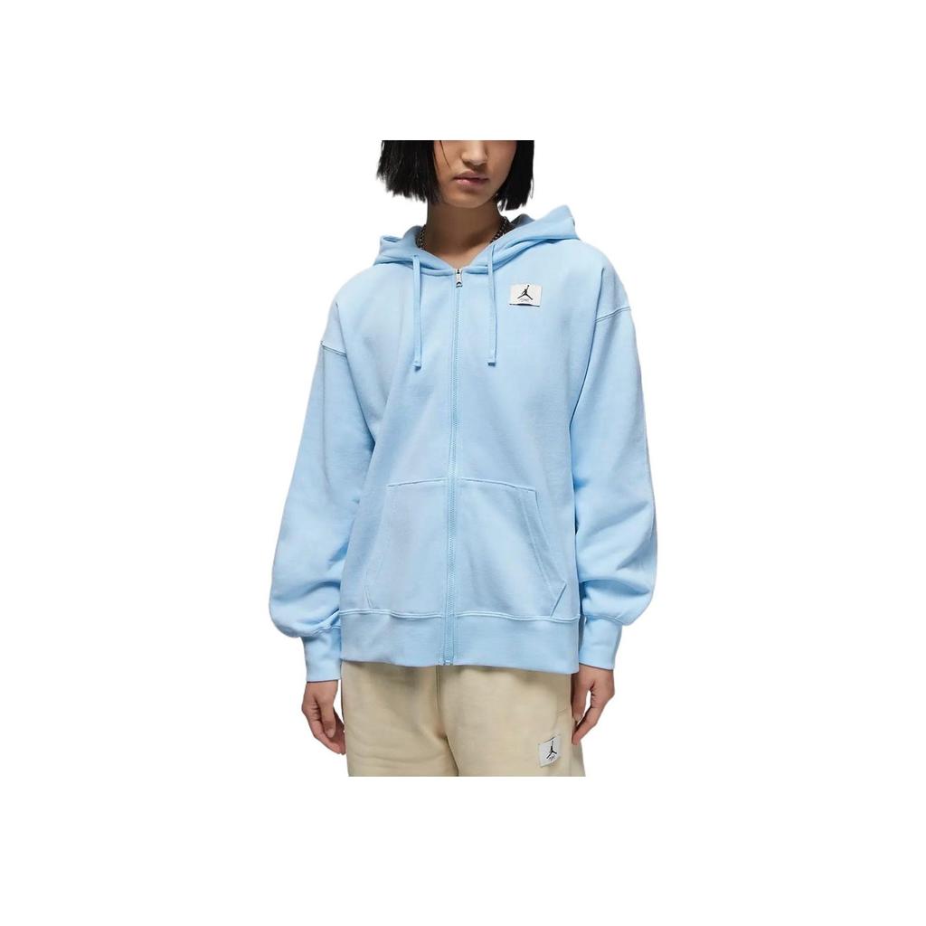 Jordan Solid Logo Hooded Jacket Women Jackets Blue DV1394-411