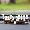20-Piece Set of Resin Decorative Wooden Elf Figurines [10 Blue, 10 Green] + 2 Decorative Branches, Glow-in-the-Dark Bonsai DIY Decoration Dollhouse