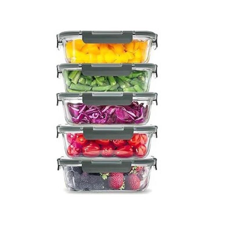 ZISIZ Glass Food Storage Container Set