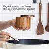 Acacia Wood Salt Box Solid Wood Spice Container Wooden Pepper Shaker Kitchen Seasoning Bottle Salt Storage Spice Jar