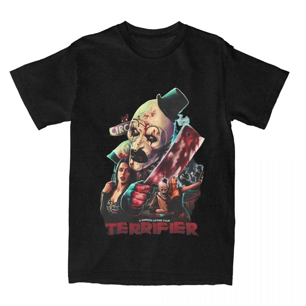 Terrifier Blood T Shirts Horror Movies 100% Cotton Clothes Novelty Short Sleeve Crew Neck Tees Plus Size T-Shirt