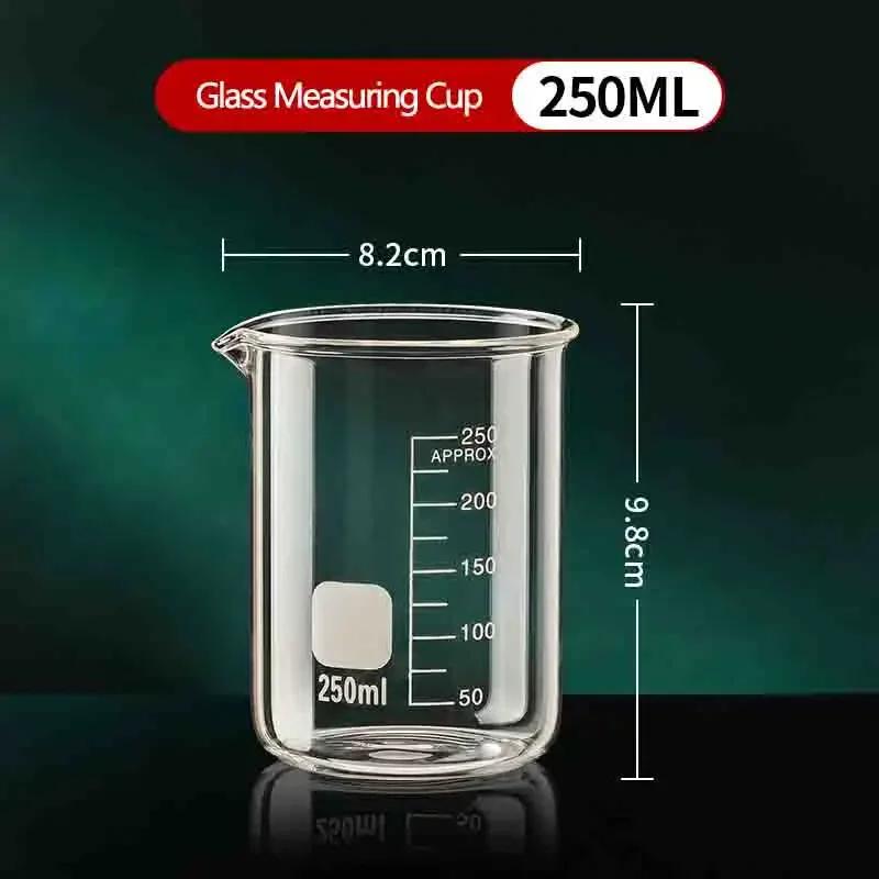 Large Capacity High Borosilicate Glass Measuring Cup Transparent Graduated Cup Heat-Resistant Multifunctional Beaker