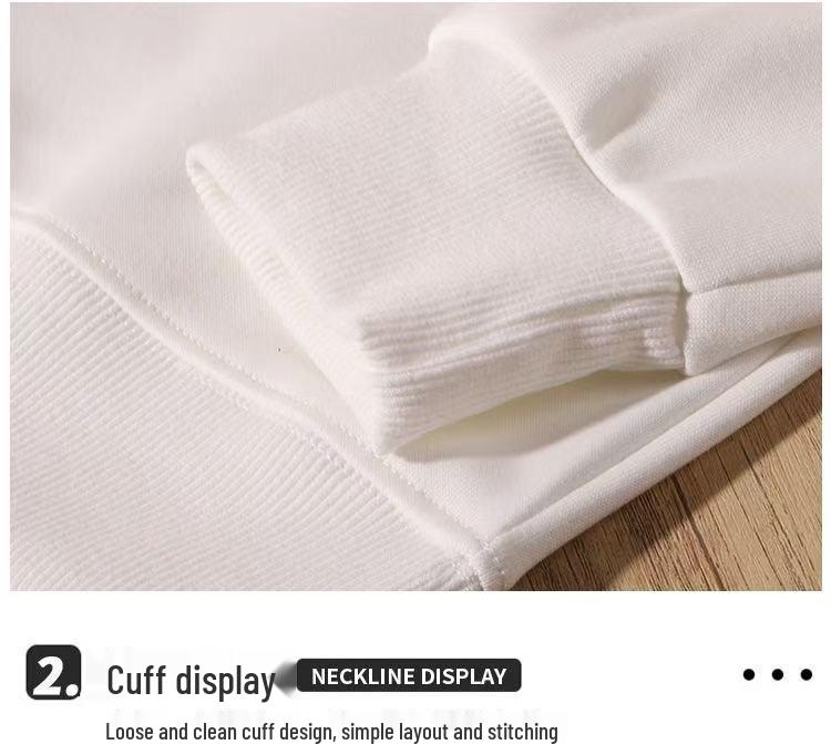 320g Heavyweight Men's Drop Shoulder Cotton Hoodie - Thick Long Sleeve Base Layer for Autumn/Winter