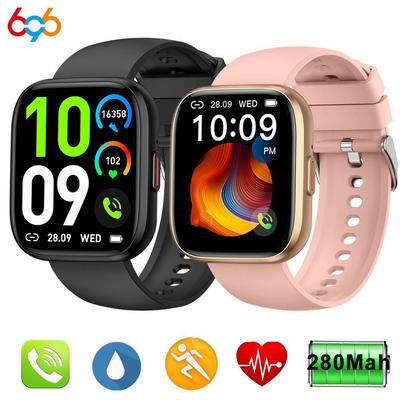 Montre intelligente P114: Appels Bluetooth, fréquence cardiaque, oxygène dans le sang, surveillance de la pression artérielle, mode sport, design de mode pour hommes et femmes.