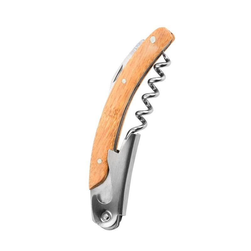Stainless Steel Corkscrew Wine Opener With Wooden Handle Portable Folding Tool Home Bar Gift
