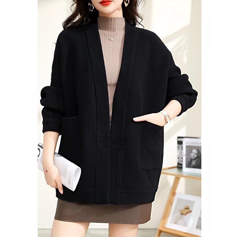 Spring and Autumn Women's Jacket New Fashion Medium-Length Sweater Cardigan Temperament