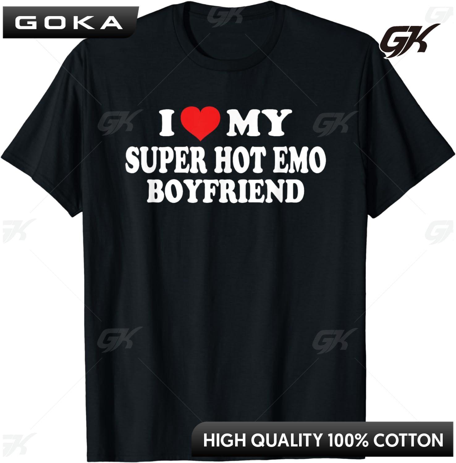 Я люблю своего супергорячего эмо-парня Я люблю своего эмо-парня Футболка Модная одежда Футболка для мужчин Уличная одежда Ropa Hombre S