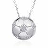 3D Football Necklace Rhinestone Soccer Necklace Creative Football Pendant Choker  Men