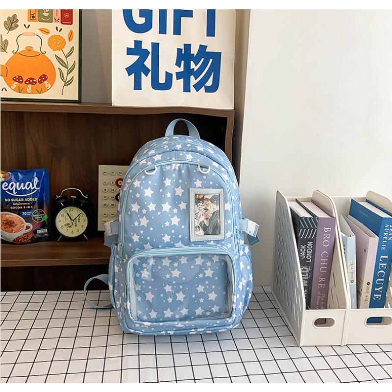 Korean Version Ins New High-value, Fresh, Sweet and Cute Star Bar Pain Bag, Light Backpack for Junior High School Students
