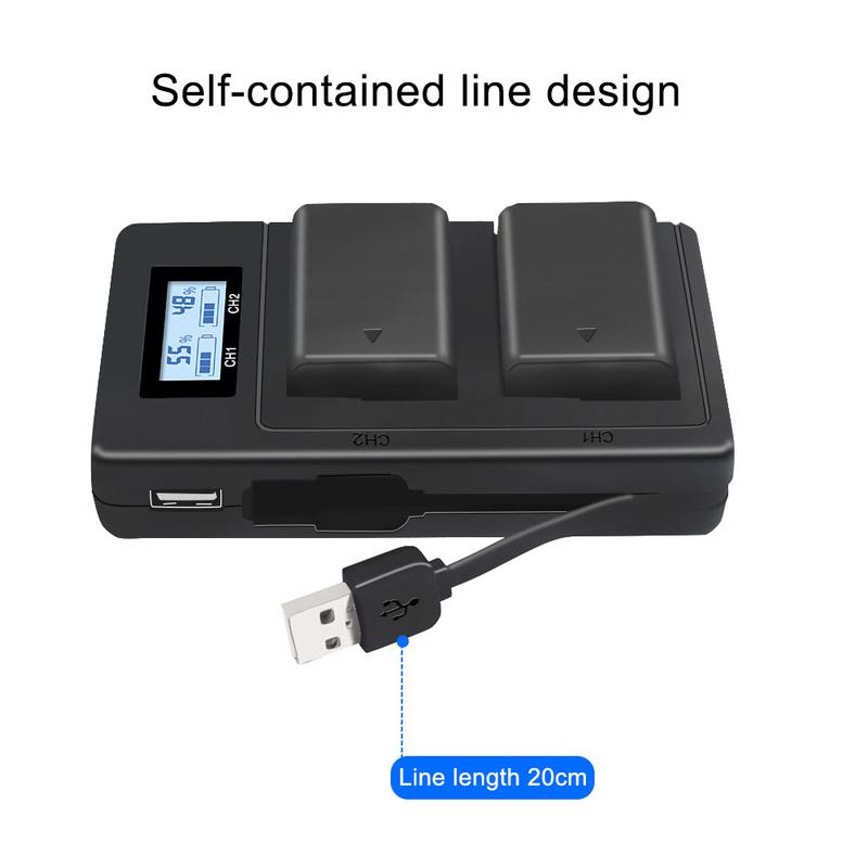 2 Slots Camera Battery Charger LCD Display Battery Charger for Sony NP-FZ100 NP-FW50 NP-FV100 NP-F960 NP-F970 Camera Batteries