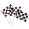 10pcs Decor Checkered Black and White Pennant Banner Racing Flags Stick Racing Traffic Cones Party Racing Car Party