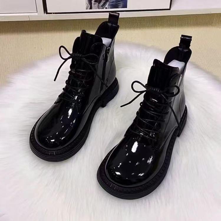 Úzké kozačky zvyšují výšku Martensky dámské podzim 2025 tenké jednobotky zima britský vítr sametové teplé krátké kozačky