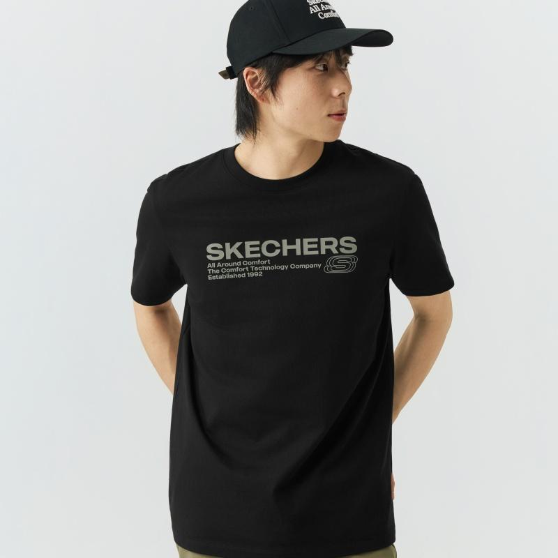 Skechers Knitted Crew Neck Pullover Short Sleeve T-Shirt Unisex tops L226U065-0018