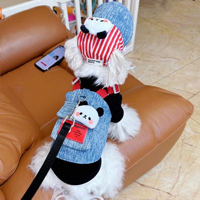 Pet Dog Cat Spring and Summer Sun Hat Chest Harness Traction Small Dog Suit