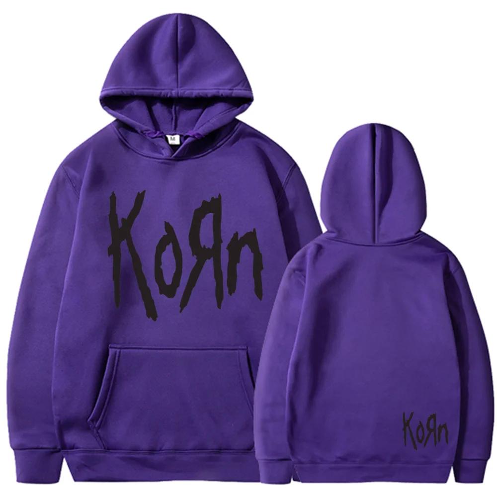 

Korn Rock Band Letter Hoodie Чоловіки Жінки Хіп-хоп Harajuku Толстовки Дозвілля High Street Світшоти Осінь Зима Унісекс Світшоти 3XL