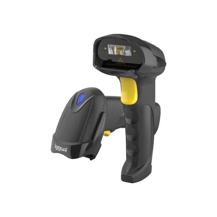 Lector De Códigos De Barras Iggual L1DBT-G-AX 1D Láser Bluetooth USB Negro IP52 800 mAh