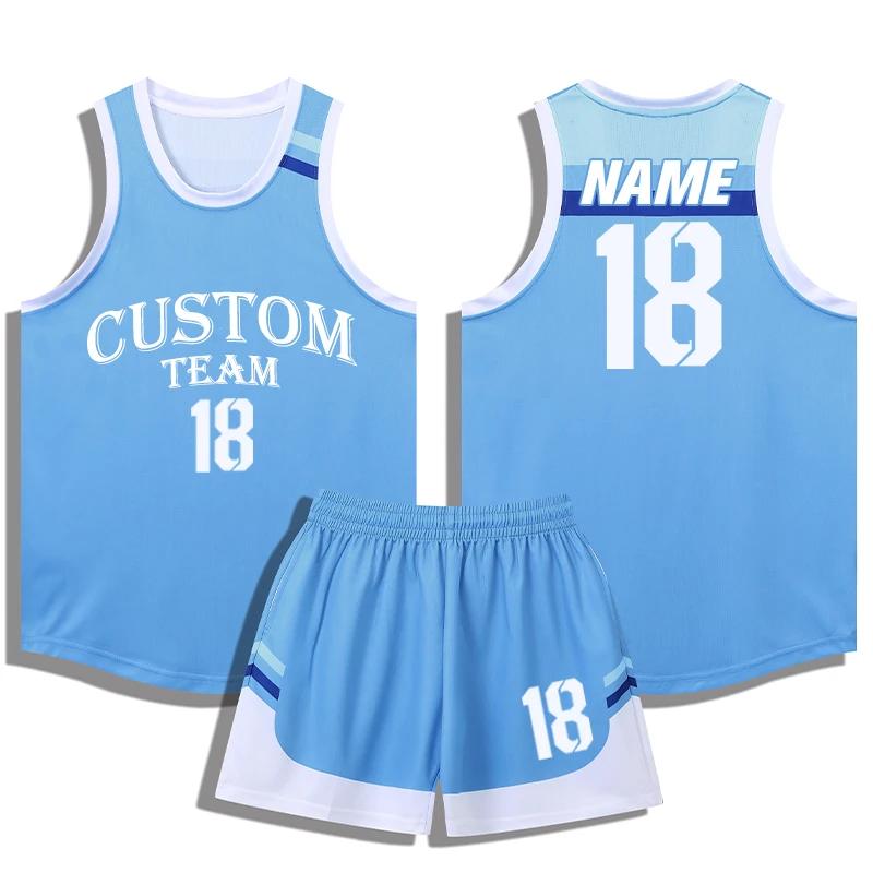 Conjunto de Camiseta y Pantalones Cortos de Baloncesto de Secado Rápido para Niños y Hombres Conjunto de Camisetas y Pantalones Cortos para Niños Ropa Deportiva Masculina Kit de Baloncesto sin Mangas Personalizado A069