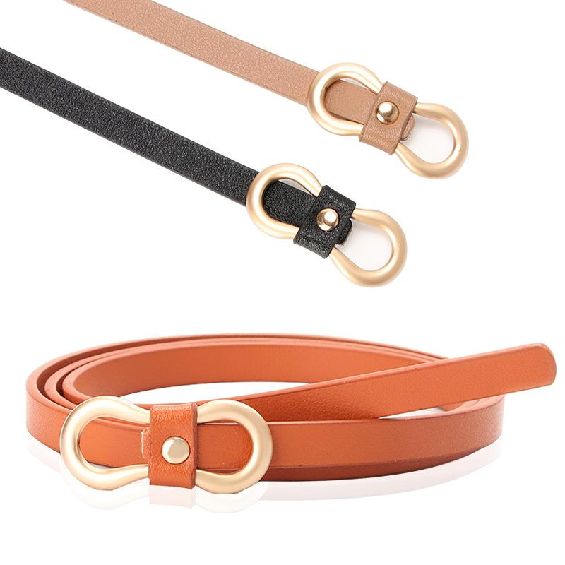 Women's PU Leather Skinny Belt - Fashionable Minimalist Waistband for Dresses & Jeans, Trendy Statement Piece 4pcs