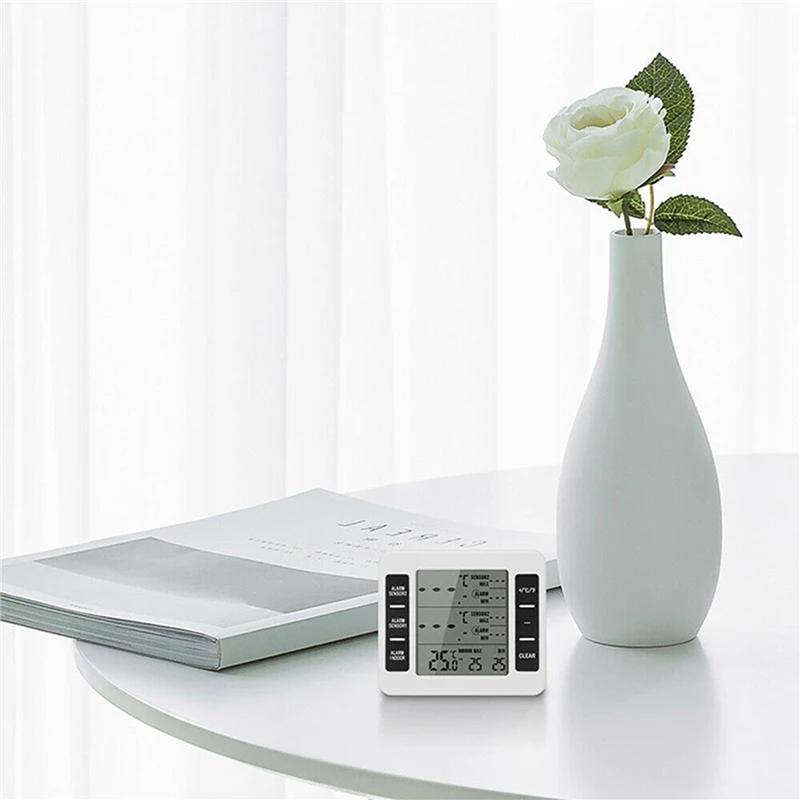 Fresh 2Set Wireless Freezer Thermometer 2 Remote Sensors Alarm Low Temperature Refrigerator Thermometer Clock