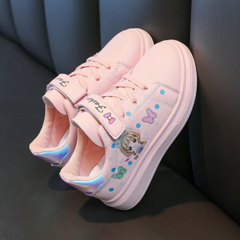 Kinderschuhe Kinderschuhe Kinderschuhe Frühjahr 2025 Neue Kinder-Sneaker Schuhe Obermaterial Leder Mädchenschuhe Kinder Kleine weiße Schuhe Board-Schuhe