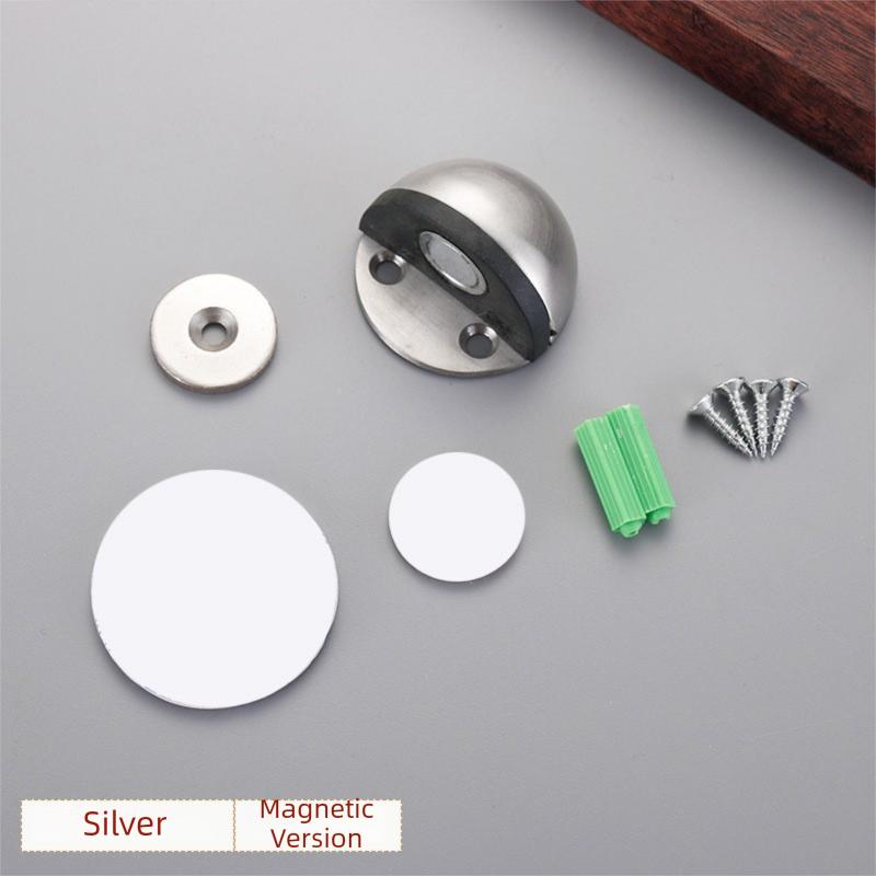 No-Drill Magnetic Door Stopper: Windproof Floor Mount Silicone Anti-Collision Buffer for Glass & Bedroom Doors