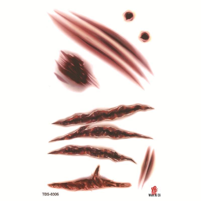 Wasserdichte realistische Halloween Horror Tattoo-Aufkleber