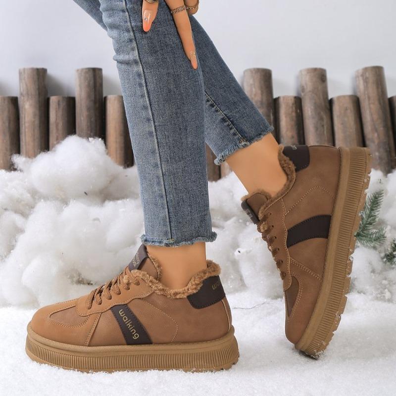 Large size casual cotton shoes for women's autumn and winter new velvet thickened flat cotton shoes for women