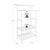 SONGMICS Clothes Rack, Metal Clothing Stand with 2 Hanging Rails and 2 Storage Shelves, Max. Load 70 Kg, Easy Assembly, White