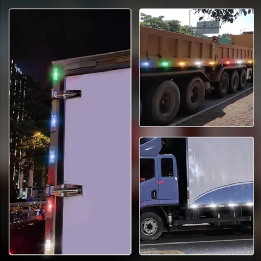 4PCS Marker Side LED Trailer Truck Position Lights Lamps 12V 24V 8LED Side Marker Light Clearance Indicator Lamp for Lorry