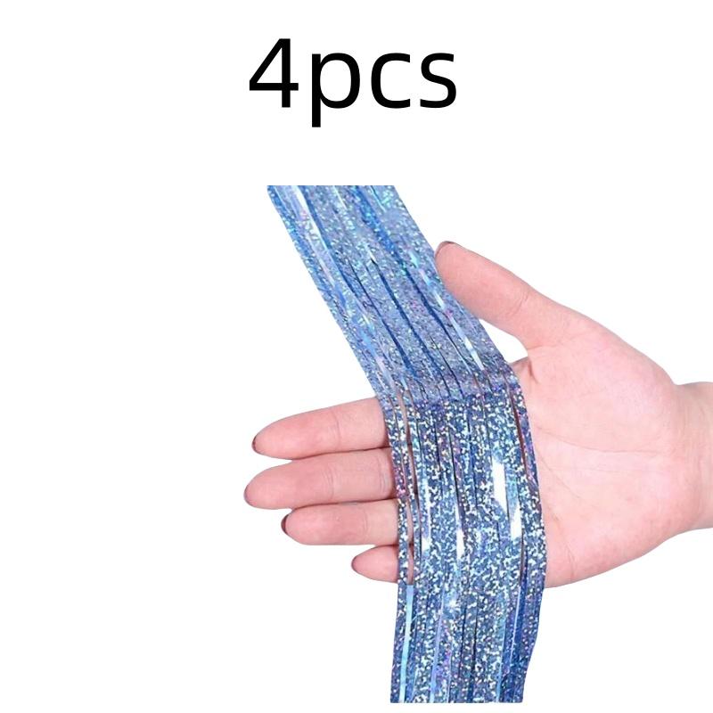 2Pack 2X1M Glitter Party Backdrop Metallic Foil Tinsel Fringe Curtain Birthday Wedding Bachelorette Decoration Adult Anniversary