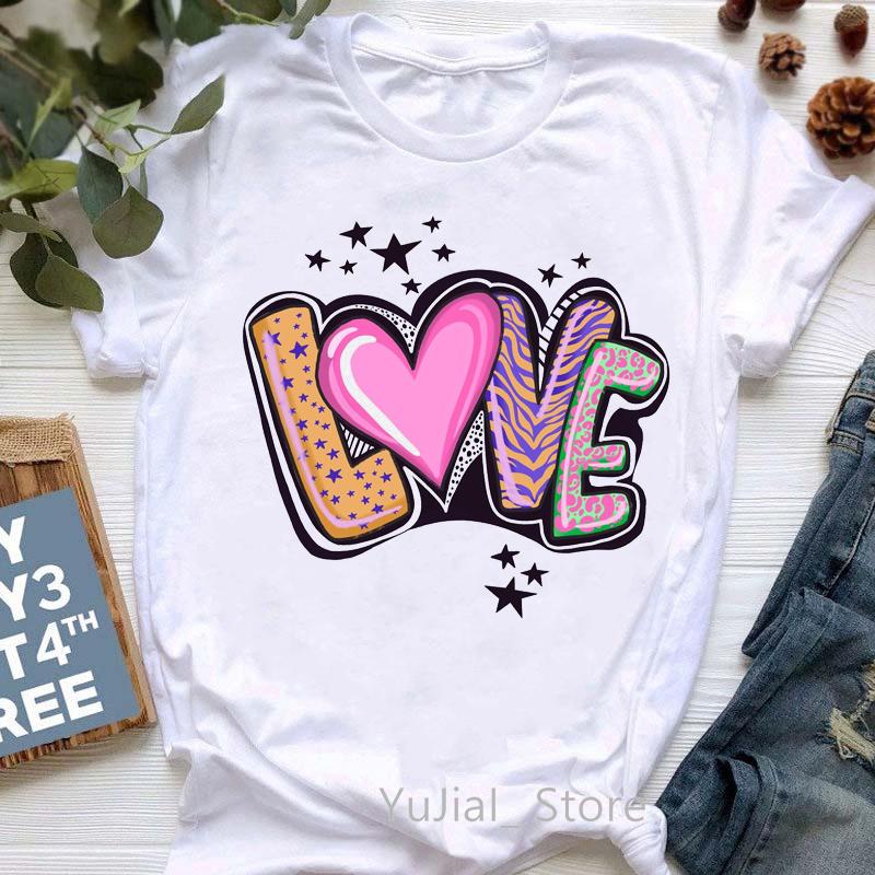 

Leopard I Love You Graphic Print T-Shirt Women Clothes 2025 Watercolor Funny White Tshirt Femme Summer Fashion T Shirt Female XXXL білий