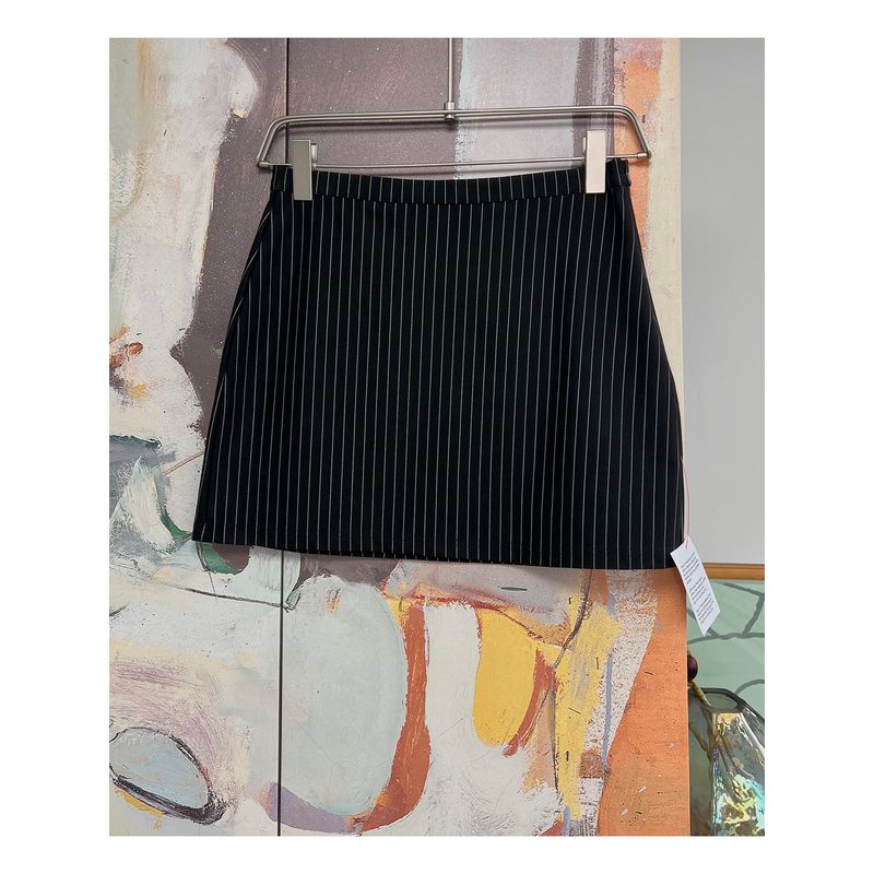 Foreign Trade Original Order Aso * S Advanced Temperament Simple Design Sense Retro Stripe Slimming A Word Sheath Mini Skirt 1576