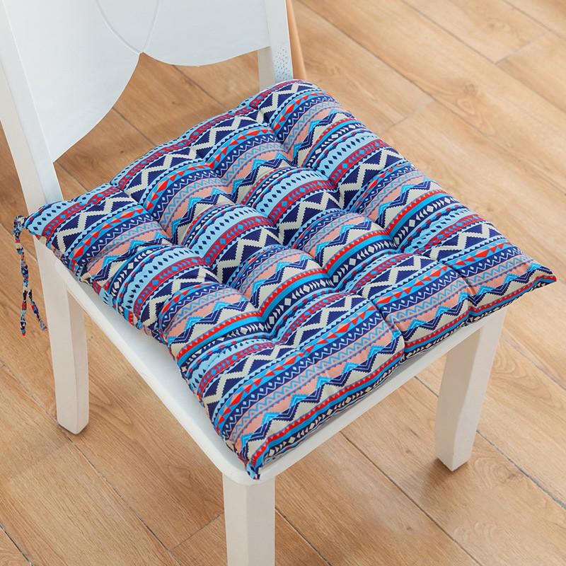 1PC Seat Padded Outdoor Sofa Cushions Indoor Pillow Square Linen With Anti-skid Strap Chair Cushion Printed