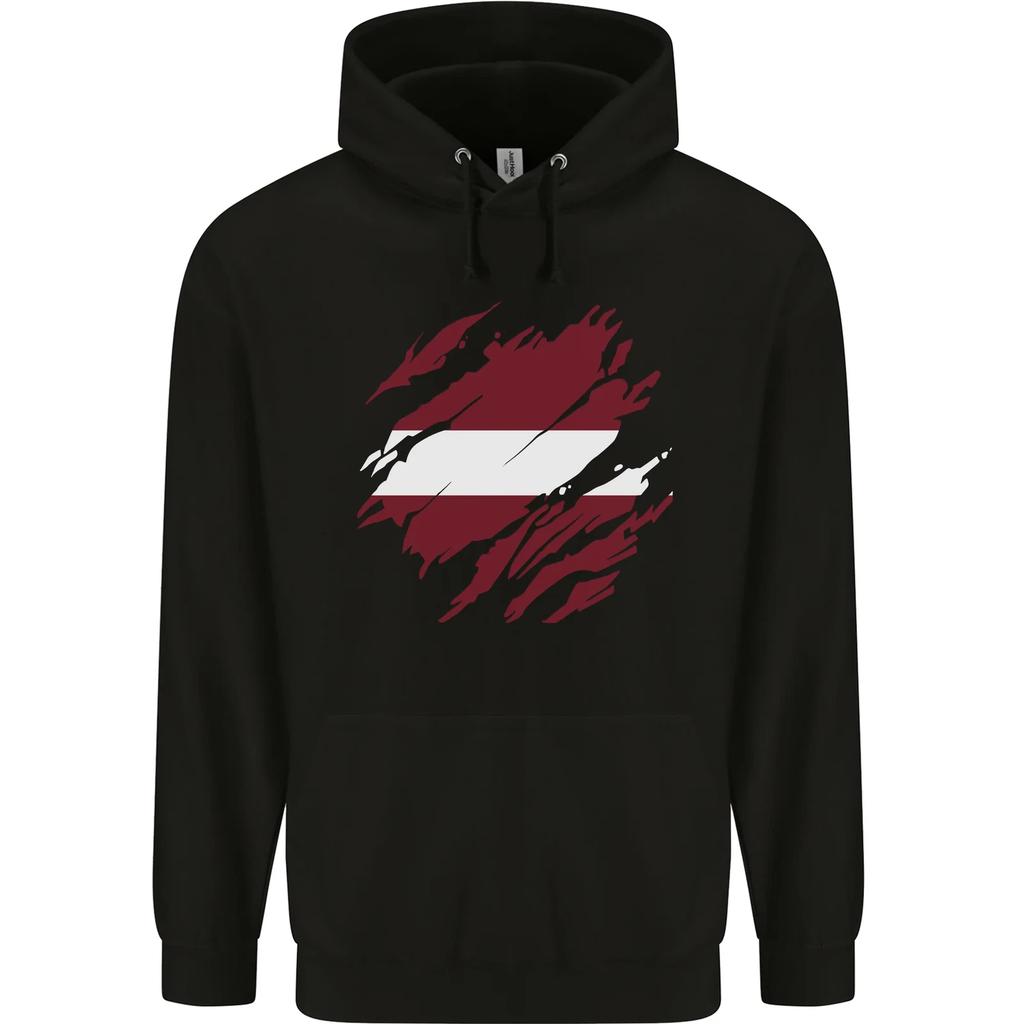 Torn Latvia Flag Latvian Day Football Hoodie