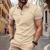 Men's Casual Polo Shirt Button Solid Color Versatile T-shirt
