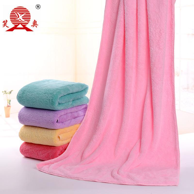 Coral Fleece Soft Absorbent 70 * 140 Bath Towel Long Fleece Thickened Large Towel Large Bath Towel
