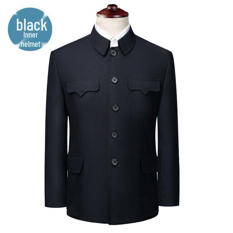 Conjunto de Traje Zhongshan para Hombres de Mediana Edad y Mayores - Chaqueta de Primavera/Otoño/Invierno