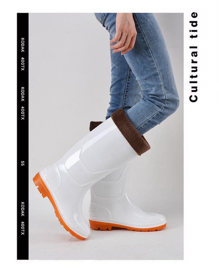 White High-Top Rain Boots: Acid, Alkali, Corrosion Resistant, Waterproof, Oilproof Farm Shoes