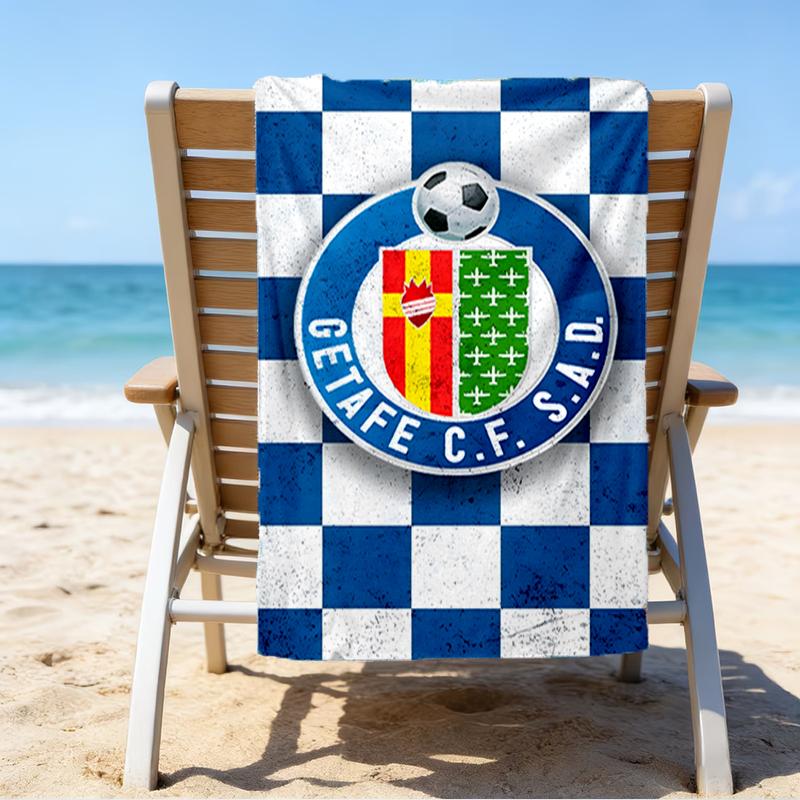 Getafe Football Crest Beach Towel - Soft, Absorbent Microfiber, Lightweight, Ideal for The Beach, Parties, Travel, Camping Fan Gifts