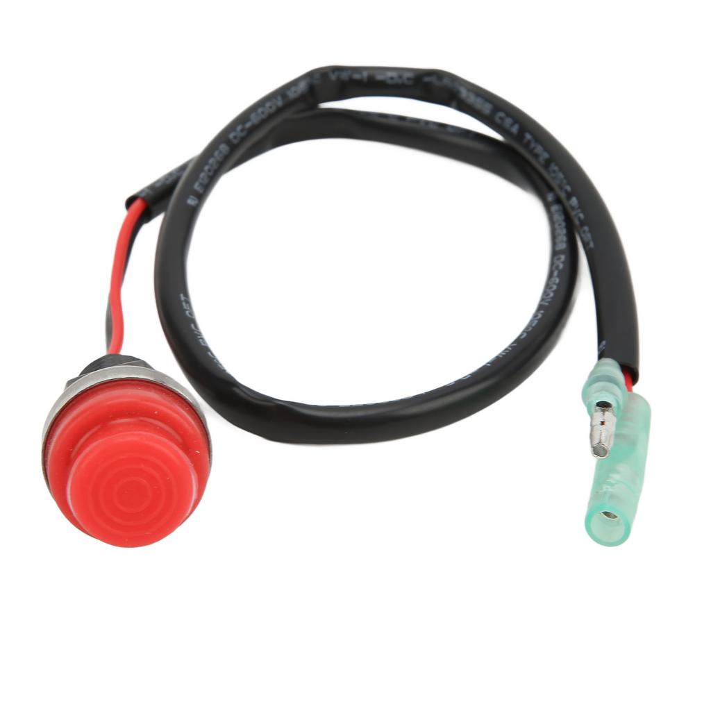 Boat Outboard Engine Motor Start Stop Switch 45cm Cable Push Type Keyless Universal for Marines