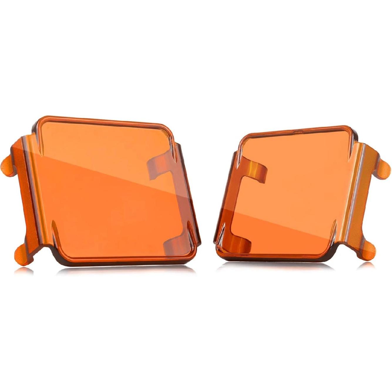 

Amber LED Cube Light Covers - 2PCS 3 Inch Transparent Yellow Bar Covers for Square LED Pods, Work, Off Road, Driving, Fog Lights бурштин