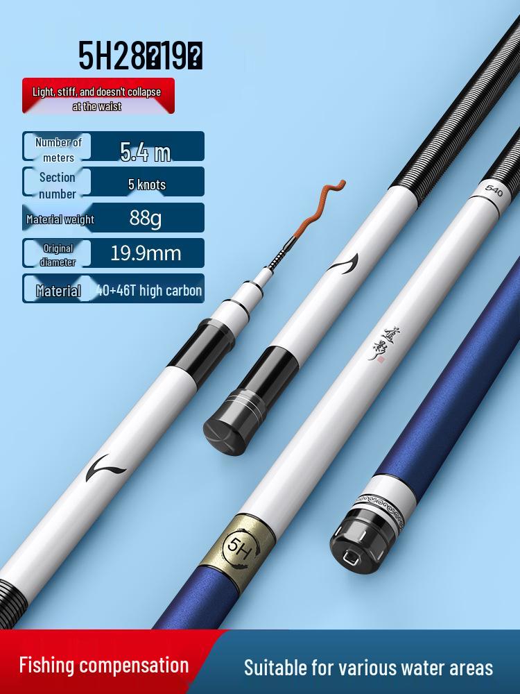 Super Hard Lightweight Fishing Rod for Big Fish: 28/19 Tone for Carp & Crucian Catch