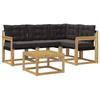 Outdoor Sofa Set with Cushions 5 Pcs White and Black