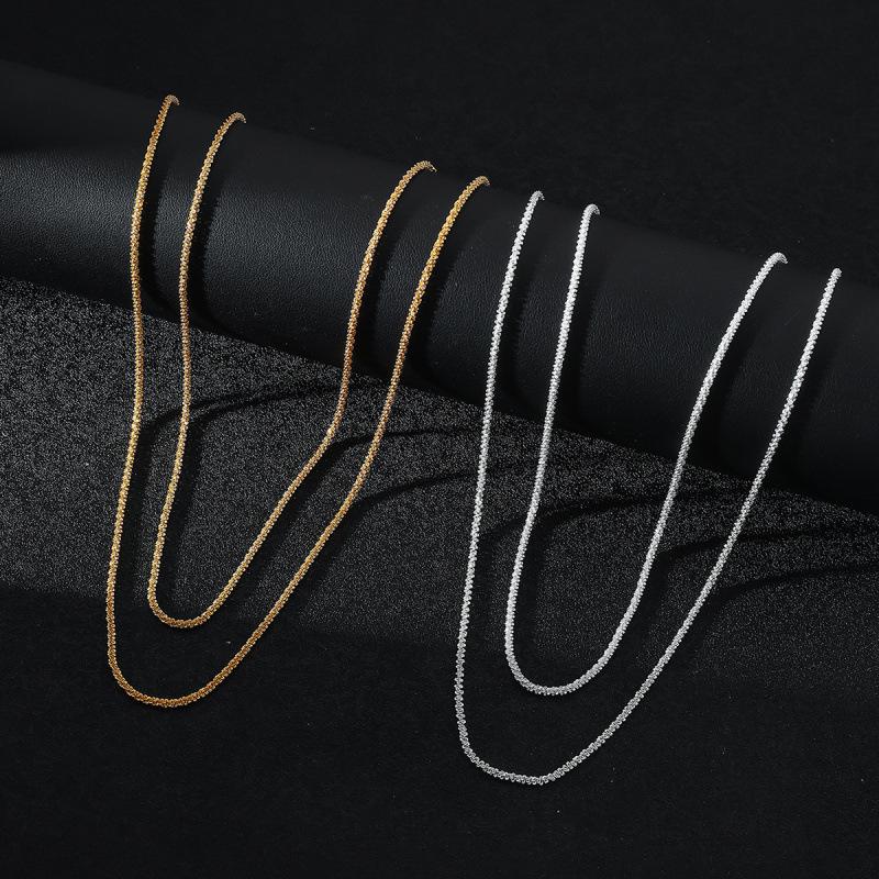 Gypsophila Sparkling Light Italian Clavicle Necklace for Women - Simple Shining Stackable Chain