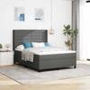 Maison Exclusive - Lit à ressort LED avec matelas Gris foncé 140 x 190 cm tissu