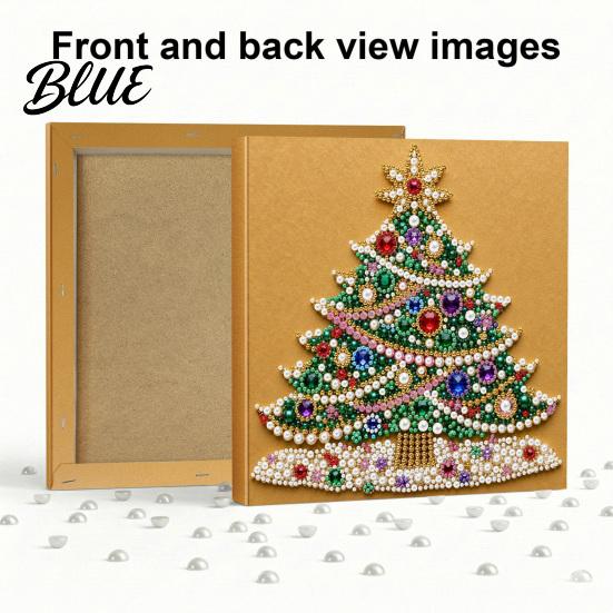 Handmade Faux Pearl Craft Kits Christmas Art Kit DIY Santa Tree Painting Creative Home Decorations 3D Holiday Wall Decor Kit for Adults Gift
