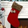 Christmas socks gift bag 20 inch twisted rope wool knitted Christmas socks gift bag fireplace home Christmas decoration