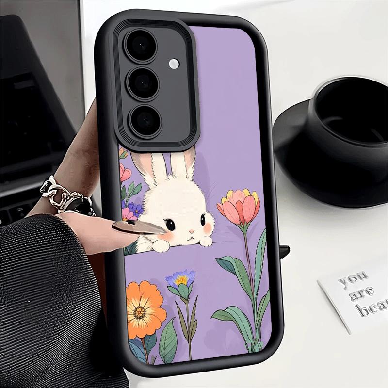 Phone Case for Samsung Galaxy A17 A16 A15 A14 A13 Cute Cartoon Bunny Rabbit A56 A36 A26 A55 A35 A25 A54 A34 A24 A53 A33 A23 A07