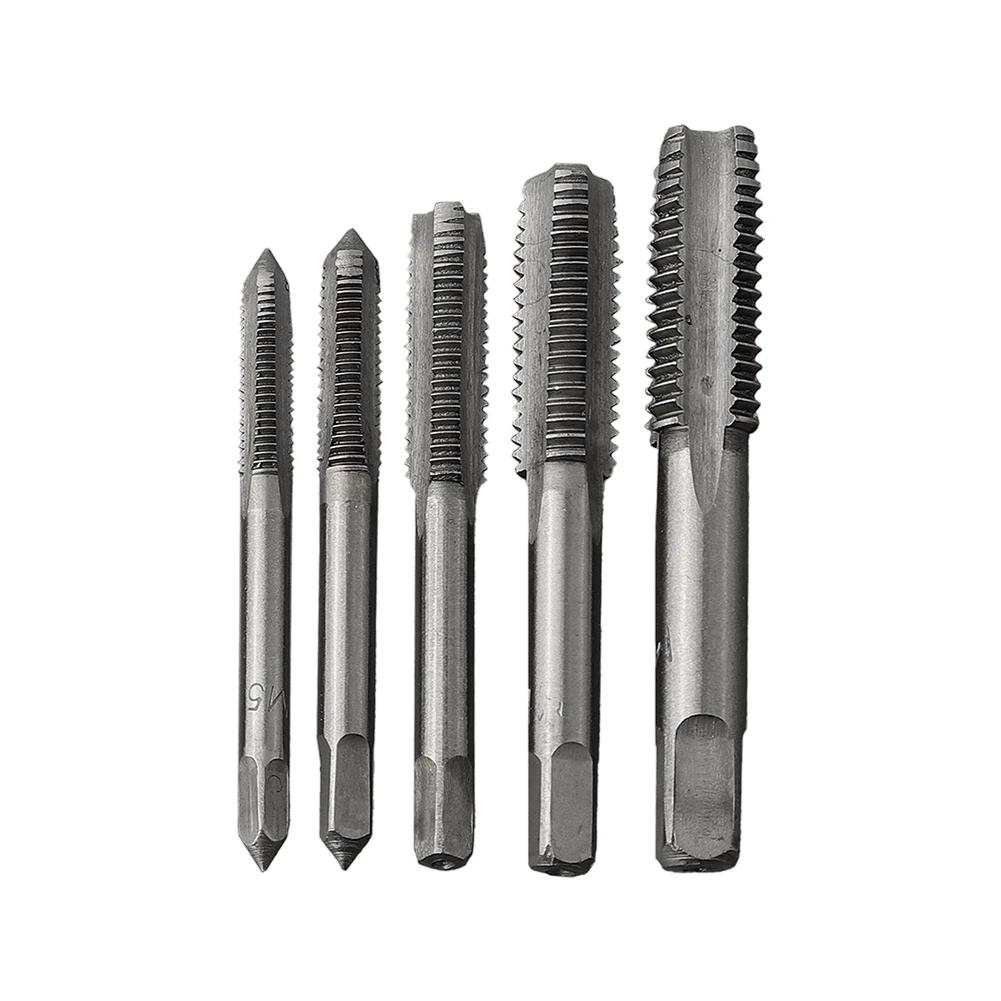 Набор метчиков с метрической резьбой 5 шт. Вороток для метчиков Инструмент для нарезания резьбы HSS Для M5-M12 Набор ручных метчиков Аксессуары для аппаратного инструмента China Mainland